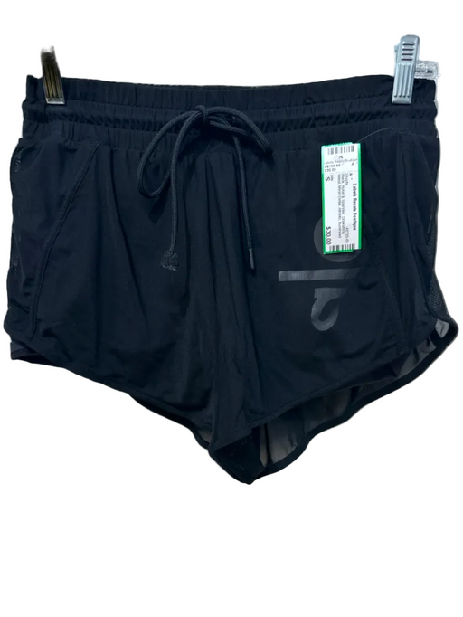 Alo Size S Black Nylon & Spandex Drawstring Waist Mesh Detail Athletic Shorts Black / S