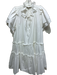 Hunter Bell Size S White Cotton Quarter Button Ruffle Detail Cap Sleeve Dress White / S