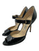 Jimmy Choo Shoe Size 39.5 Black Patent Leather Ankle Strap Peep Toe Pumps Black / 39.5