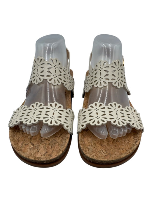 Ulla Johnson Shoe Size 39 Ivory White Leather Upper Cork Floral Sandals Ivory White / 39