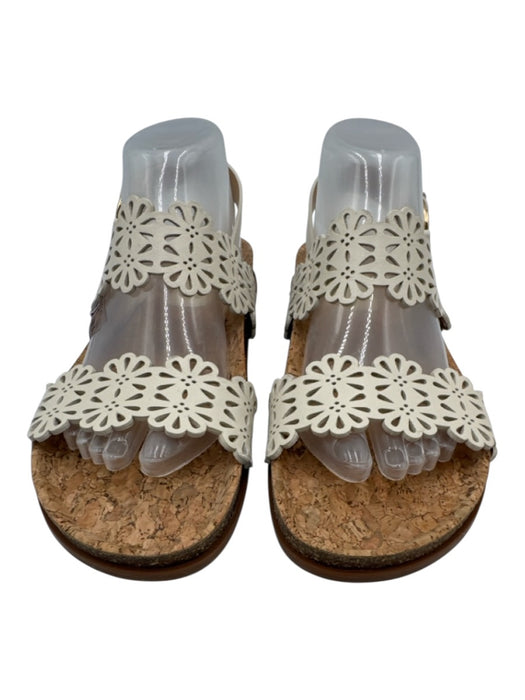 Ulla Johnson Shoe Size 39 Ivory White Leather Upper Cork Floral Sandals Ivory White / 39