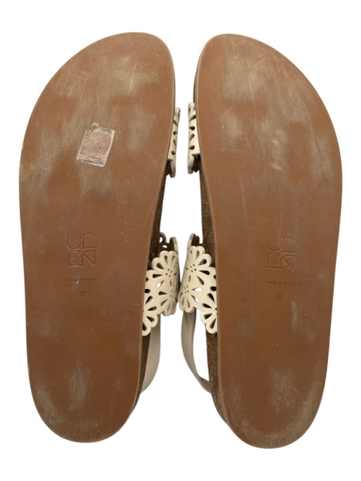 Ulla Johnson Shoe Size 39 Ivory White Leather Upper Cork Floral Sandals Ivory White / 39