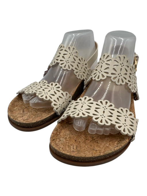 Ulla Johnson Shoe Size 39 Ivory White Leather Upper Cork Floral Sandals Ivory White / 39