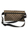 Gucci Brown & Beige Canvas Leather Detail Guccissima Zip Belt Bag Bag Brown & Beige / Small