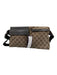 Gucci Brown & Beige Canvas Leather Detail Guccissima Zip Belt Bag Bag Brown & Beige / Small