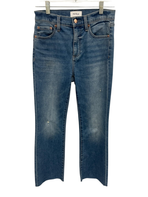 Pistola Size 25 Medium Wash Cotton Denim High Rise Whiskering distressed Jeans Medium Wash / 25