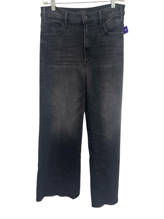 Mother Size 31 Faded Black Cotton Denim High Rise Faded Pockets Wide Leg Jeans Faded Black / 31