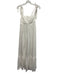 Misa Size Small White Cotton Tie Strap Pleated Shirred Cut Out Dress White / Small