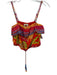 Farm Rio Size Small Red, Blue, Green Cotton Elastic neck Abstract Print Top Red, Blue, Green / Small
