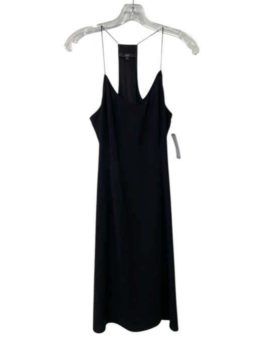 Tibi Size 6 Black Spaghetti Strap Button Detail Racerback Dress Black / 6