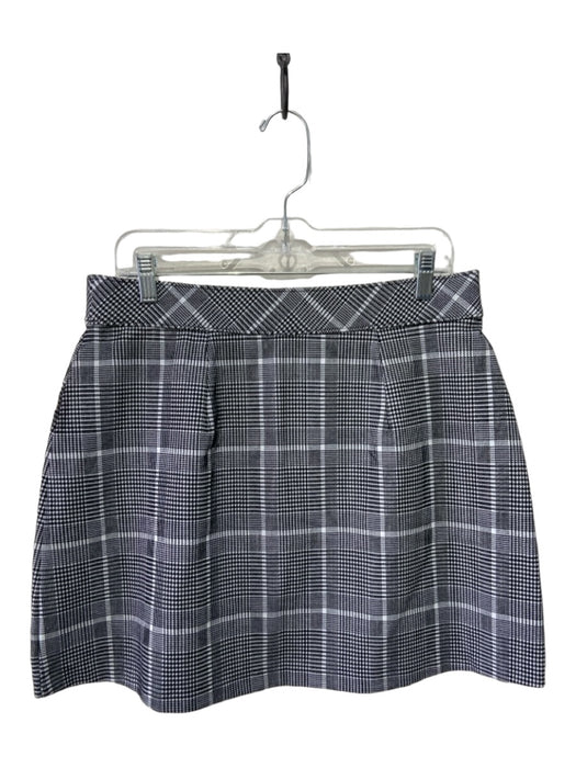 Spanx Size L Black & White Nylon Blend Elastic Waist Plaid Mini Skort Skirt  — Labels Resale Boutique