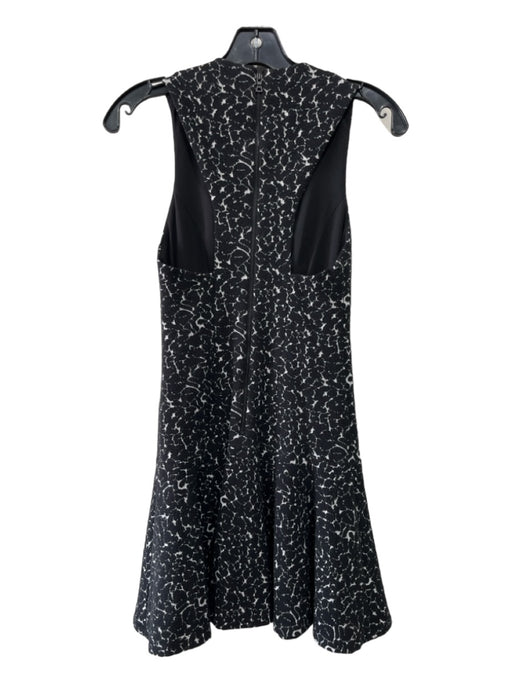 Alice + Olivia Size S Black Print Cotton Blend Sleeveless Back Zip Dress Black Print / S