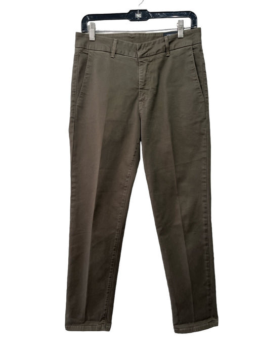 Vince Size 28 Dark Green Cotton Blend Hook & Zip Tapered Pants Dark Green / 28