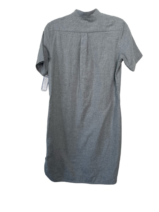 Ann Mashburn Size S Gray Cotton V Neck Short Sleeve Collar Dress Gray / S