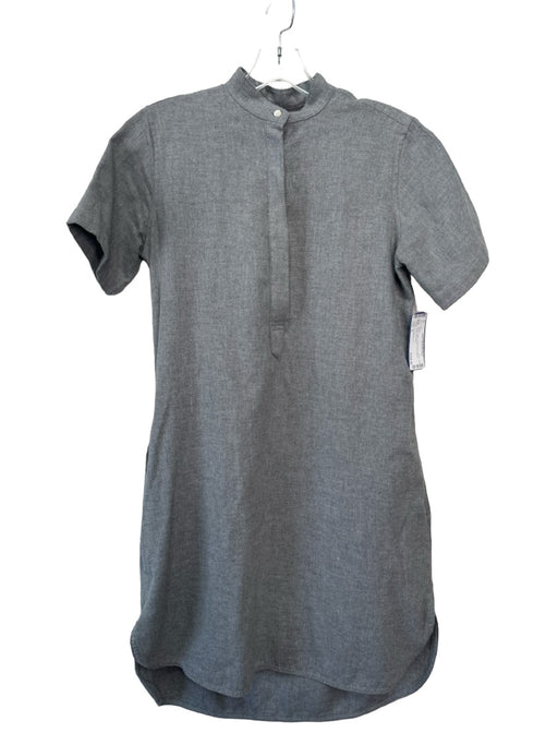 Ann Mashburn Size S Gray Cotton V Neck Short Sleeve Collar Dress Gray / S