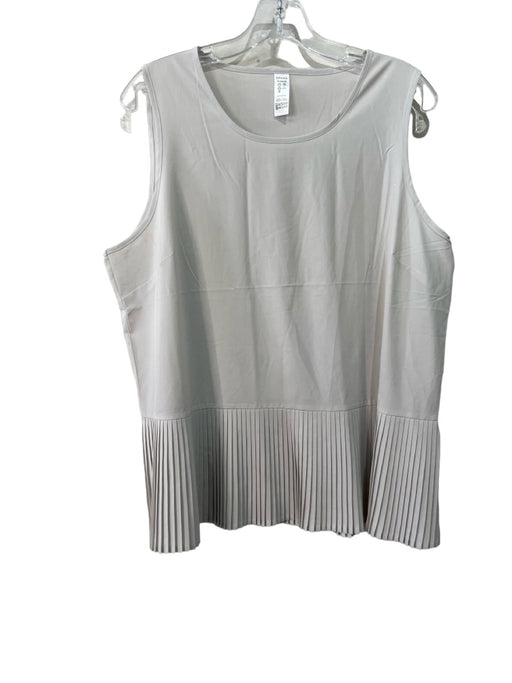 Spanx Size XL Gray Polyester Blend Sleeveless Pleated Hem Top Gray / XL