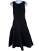 Alaia Size M Black Wool V Neck Textured Sleeveless Dress Black / M