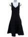 Alaia Size M Black Wool V Neck Textured Sleeveless Dress Black / M