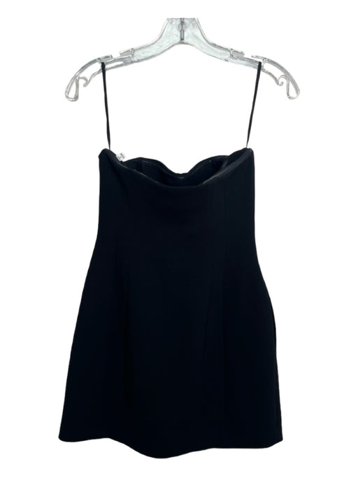 A.L.C. Size 6 Black Triacetate Mini Strapless Boning Side Zip Dress Black / 6