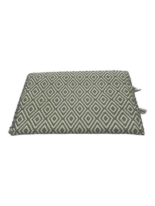 Roberta Roller Rabbit Gray & White Cotton Woven Abstract Print Fringe Clutch Gray & White