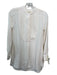 Ann Mashburn Size XS White Silk Long Sleeve 1/2 Button Round split neck Top White / XS