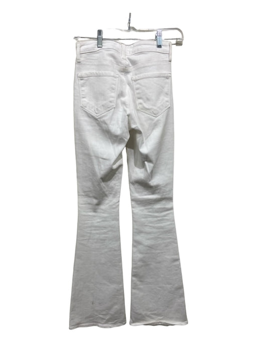 L'agence Size 24 White Cotton Denim Flare Hem High Rise 5 Pocket Jeans White / 24