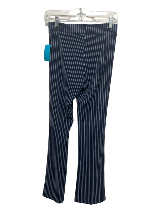 Avenue Montaigne Size 2 Navy & white Rayon Blend Pinstripe Mid Rise Flare Pants Navy & white / 2