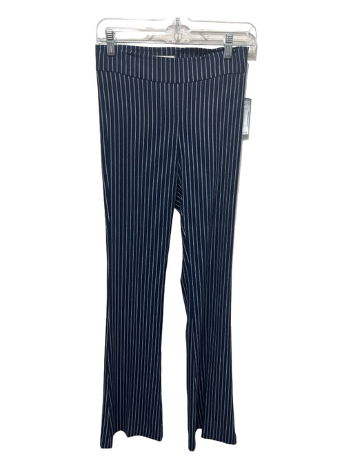 Avenue Montaigne Size 2 Navy & white Rayon Blend Pinstripe Mid Rise Flare Pants Navy & white / 2