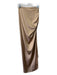 Just Bee Queen Size XS Beige Polyester Side Zip Rouched Slit Maxi Skirt Beige / XS