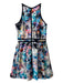 Parker Size S Black & Multi Polyester Tie Dye Sleeveless Back Zip Trim Dress Black & Multi / S