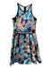 Parker Size S Black & Multi Polyester Tie Dye Sleeveless Back Zip Trim Dress Black & Multi / S