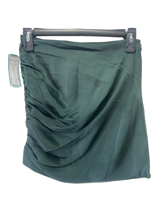 The Sei Size 0 Green Silk Rouched Side Zip Strapless Crop Top Green / 0