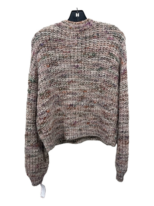 Intermix Size P Creme, Purple & Multi Acrylic & Wool Long Sleeve Sweater Creme, Purple & Multi / P