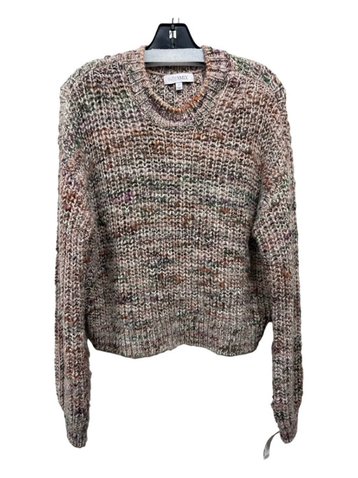 Intermix Size P Creme, Purple & Multi Acrylic & Wool Long Sleeve Sweater Creme, Purple & Multi / P