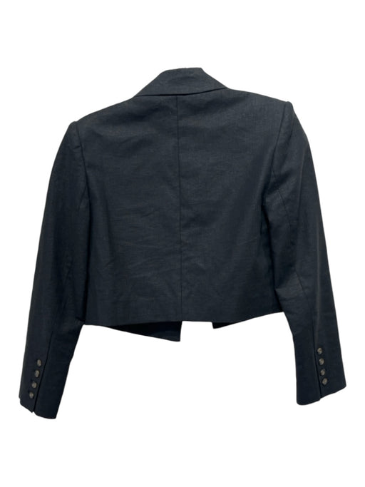 Something Navy Size XXS Black Linen & Viscose One Button Collar Bolero Jacket Black / XXS