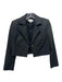 Something Navy Size XXS Black Linen & Viscose One Button Collar Bolero Jacket Black / XXS