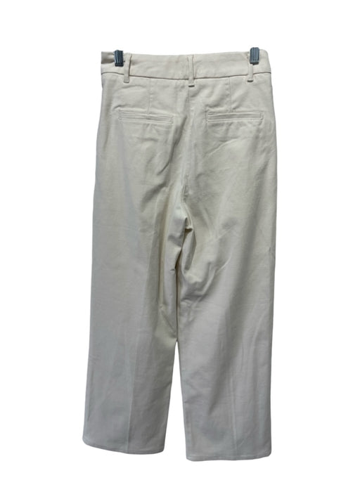 Wilfred Free Size 0 Creme Cotton & Lyocell Zip & Snaps Belt Loops Pockets Pants Creme / 0