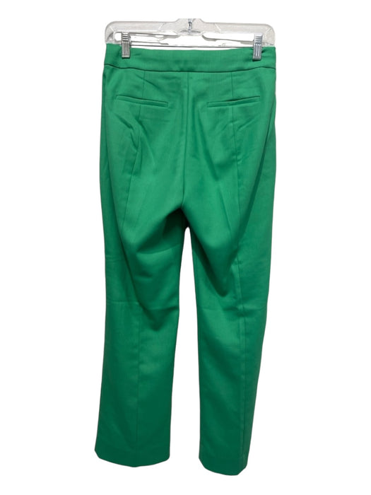 J Crew Size 0 Green Polyester Zip & Snaps Straight Trouser Pants Green / 0