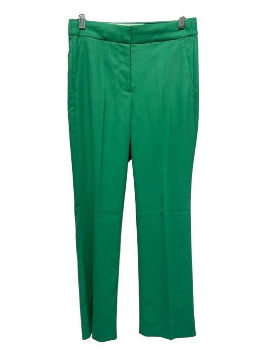 J Crew Size 0 Green Polyester Zip & Snaps Straight Trouser Pants Green / 0