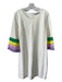 CK Bradley Size Large Creme, Green & Yellow Nylon Blend Long Flare Sleeve Dress Creme, Green & Yellow / Large