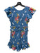 Love Shack Fancy Size Large Blue, Red & Yellow Cotton Ruffle Cap Sleeve Dress Blue, Red & Yellow / Large