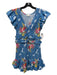 Love Shack Fancy Size Large Blue, Red & Yellow Cotton Ruffle Cap Sleeve Dress Blue, Red & Yellow / Large