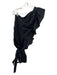 Isabel Etoile Marant Size 34 Black Linen Asymetrical Neck Ruffled Belted Dress Black / 34