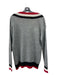 Rebecca Minkoff Size M Gray, White & Red Alpaca Blend Long Sleeve V Neck Sweater Gray, White & Red / M