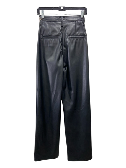 Mother Size 24 Black Polyester Polyurethane Pleated High Rise Pockets Pants Black / 24