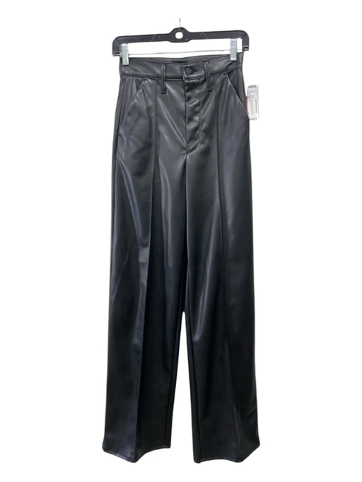 Mother Size 24 Black Polyester Polyurethane Pleated High Rise Pockets Pants Black / 24