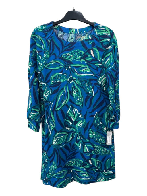 Lily Pulitzer Size XXS Blue & Green Cotton 3/4 Sleeve Dress Blue & Green / XXS