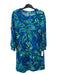 Lily Pulitzer Size XXS Blue & Green Cotton 3/4 Sleeve Dress Blue & Green / XXS