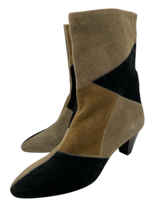 Isabel Marant Etoile Shoe Size 38 Gray, Brown & Black Suede Colorblock Booties Gray, Brown & Black / 38