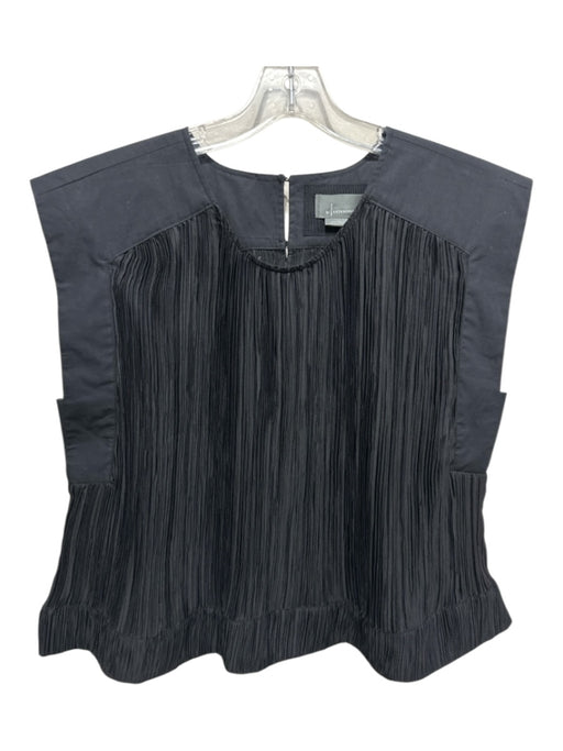 Anthropologie Size L Black Cotton & Polyester Accordian Pleats Sleeveless Top Black / L